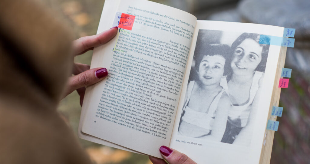 Ausschnitt Tagebuch der Anne Frank