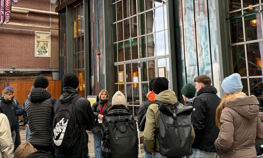 People on a guided tour in Amsterdam
