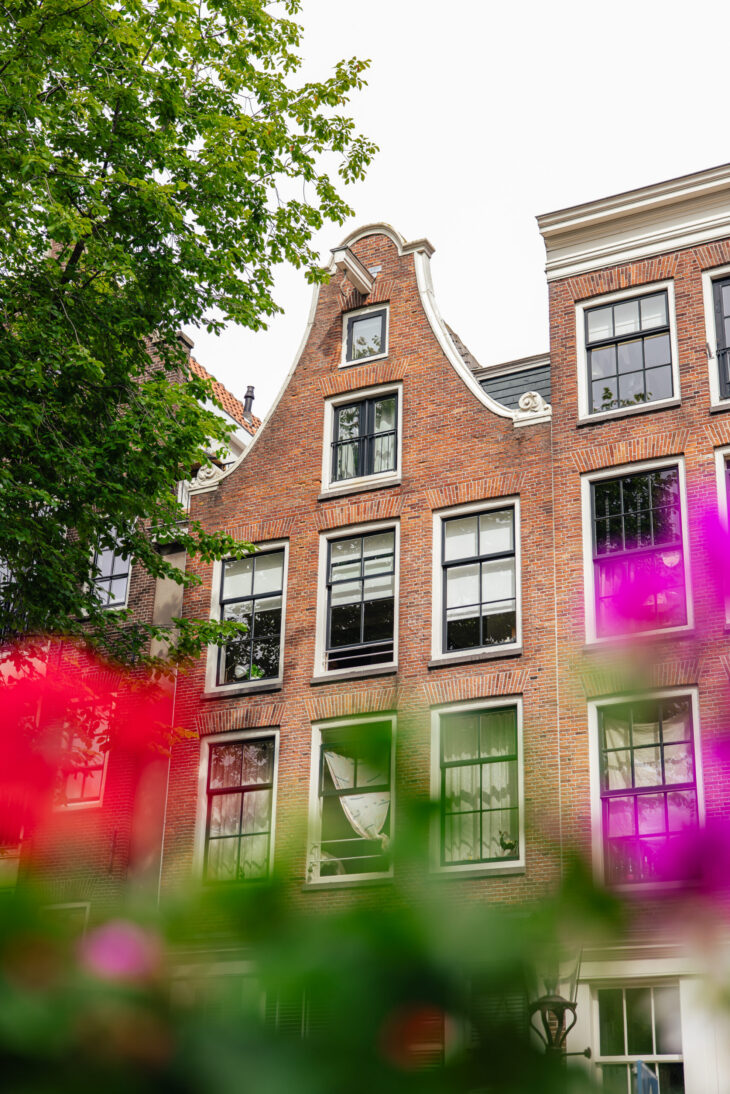 Colourful Dutch houses in Amsterdam.